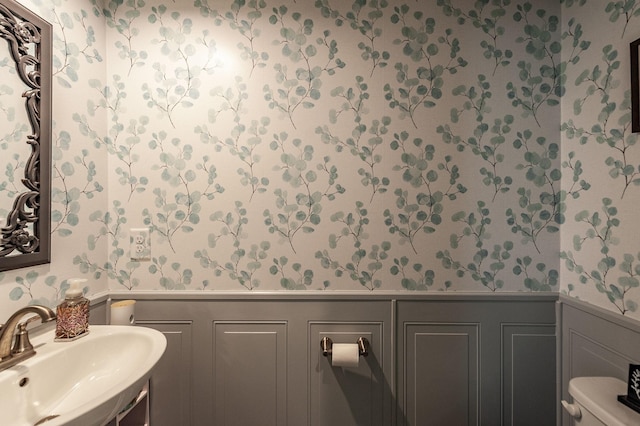 bathroom with sink and toilet