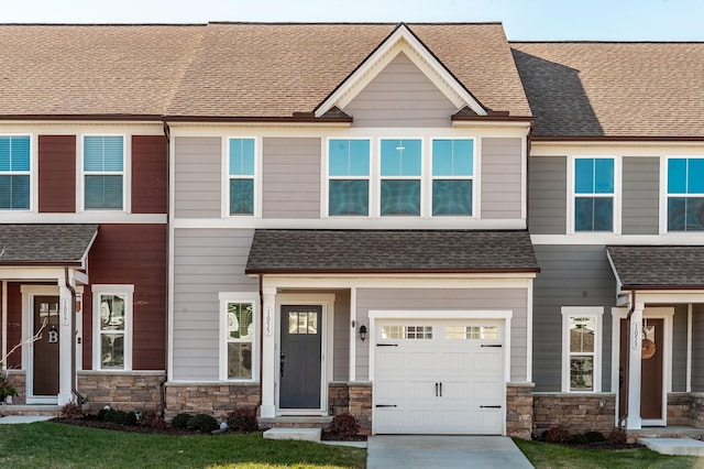 view of front of home with a garage