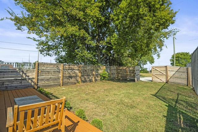 view of yard featuring a deck