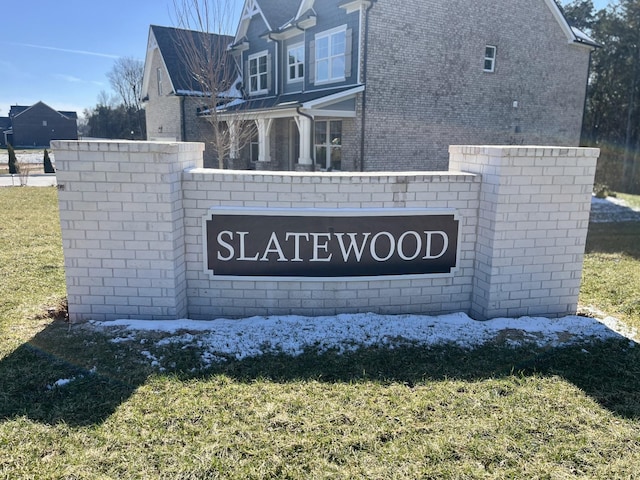 view of community sign