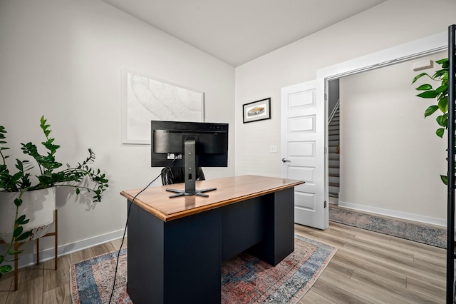 office featuring hardwood / wood-style floors