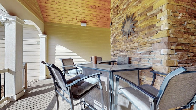view of patio featuring outdoor dining space