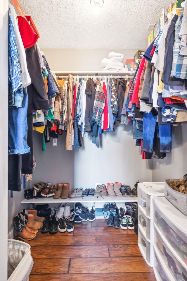 spacious closet featuring wood-type flooring