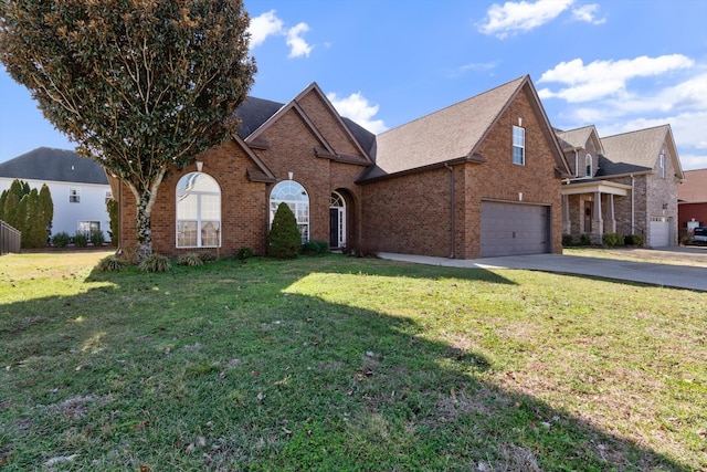 front of property featuring a garage and a front yard