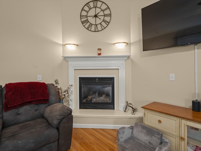 living room with light wood-type flooring