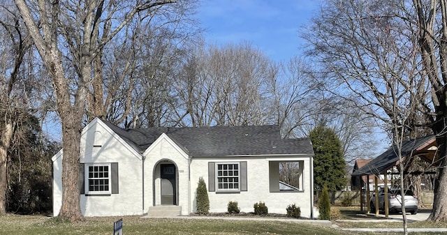 view of front facade with a front lawn