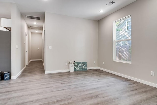 empty room featuring light wood-type flooring