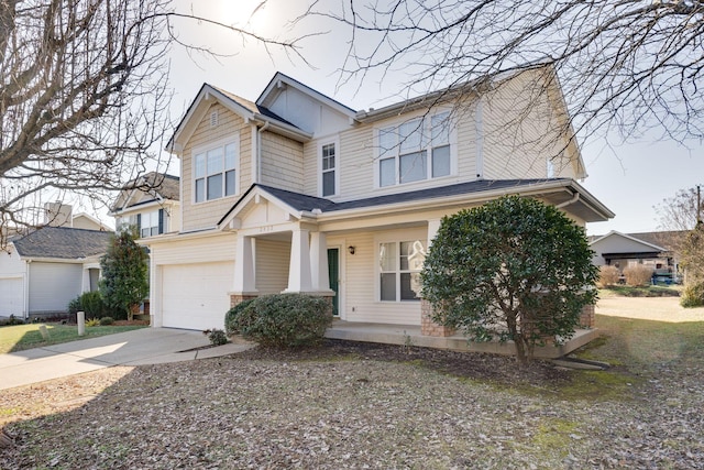 view of front of property featuring a garage