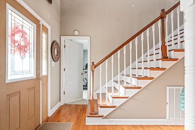 foyer featuring light hardwood / wood-style floors