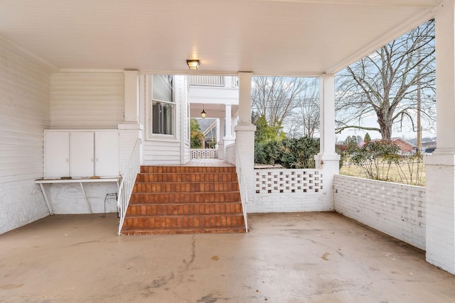 view of unfurnished sunroom