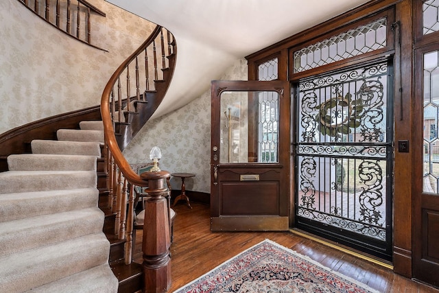 entrance foyer with hardwood / wood-style floors