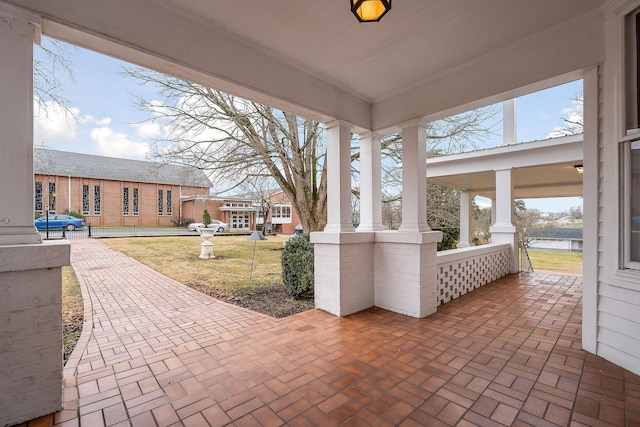 view of patio with a porch