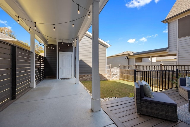 view of patio with fence