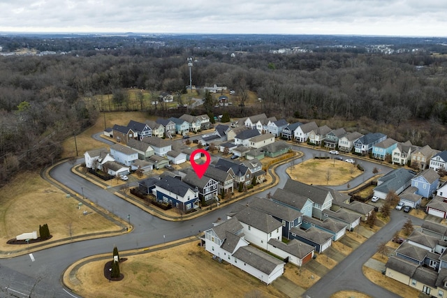 bird's eye view with a residential view