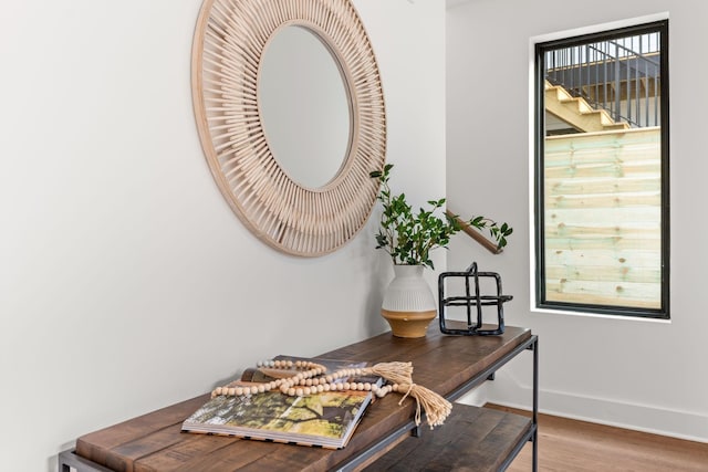 office space featuring hardwood / wood-style flooring