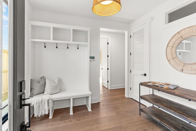 mudroom featuring hardwood / wood-style flooring