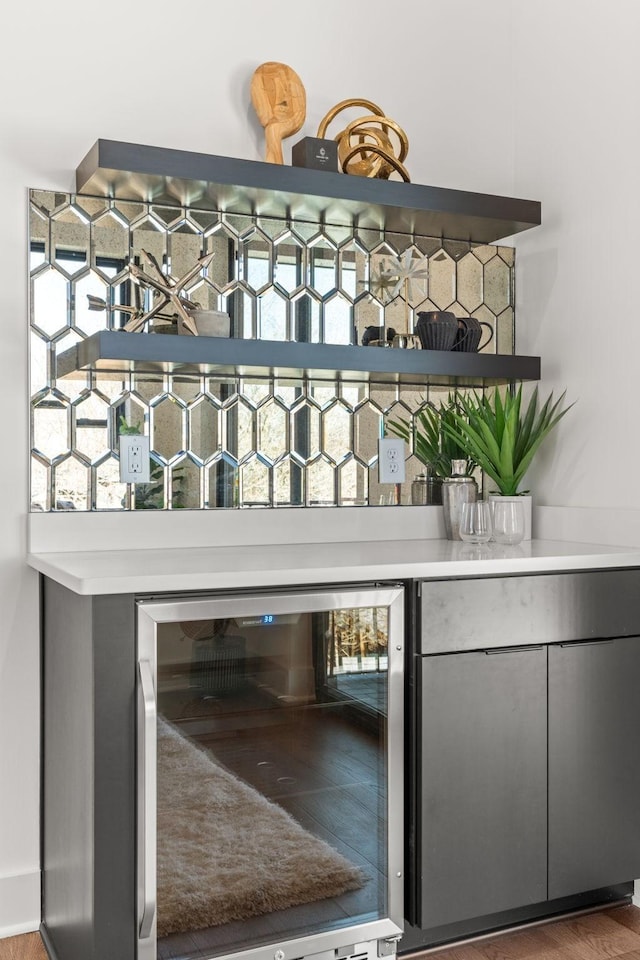 bar with wine cooler