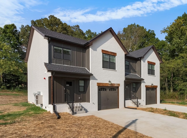 view of front of home with a garage