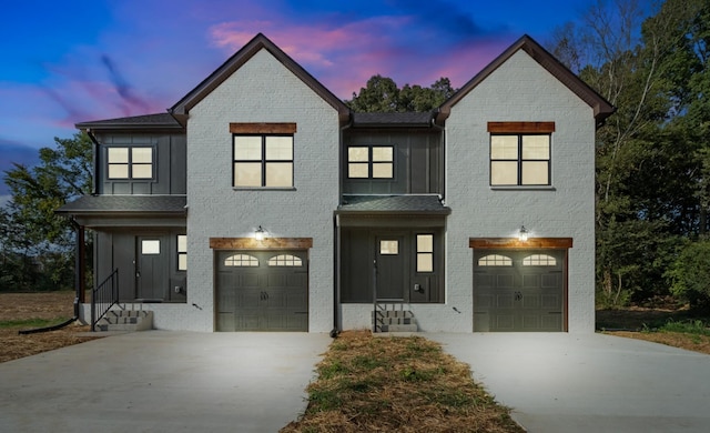 view of front of home featuring a garage