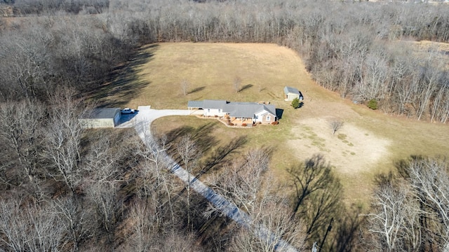 bird's eye view with a rural view