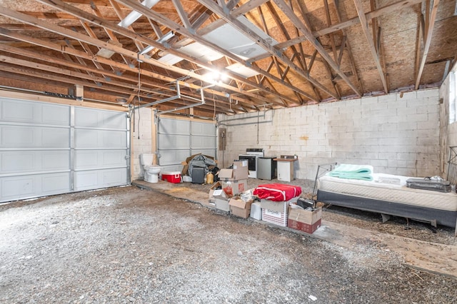 garage featuring electric panel