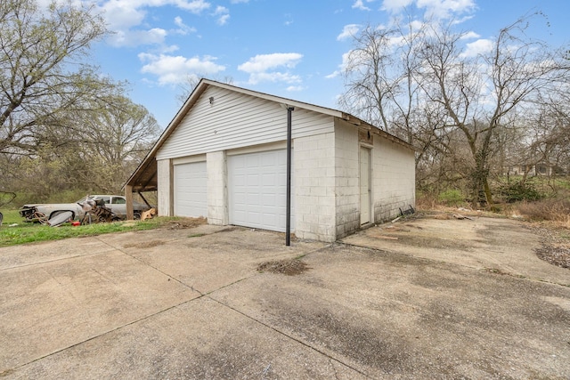 view of garage