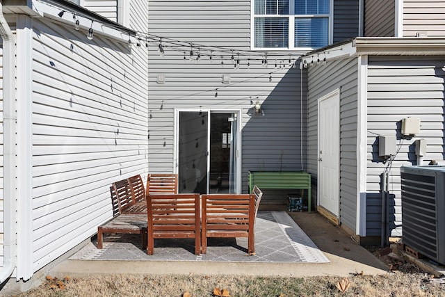 view of patio with central air condition unit