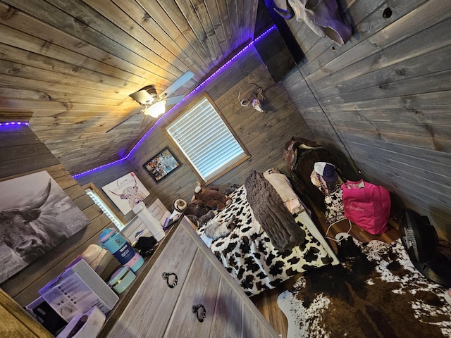 interior space featuring wooden ceiling