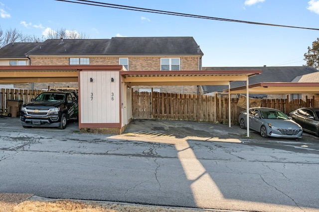 view of front of house with a carport