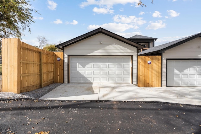 view of garage