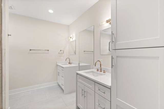 bathroom featuring vanity and tile patterned floors