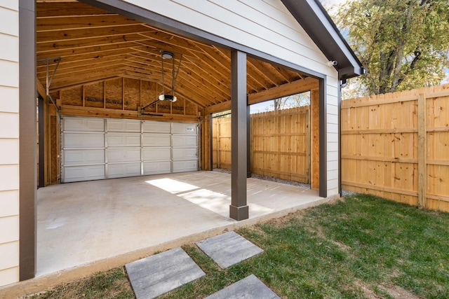 garage featuring a garage door opener