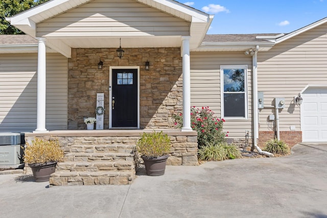 entrance to property with a garage