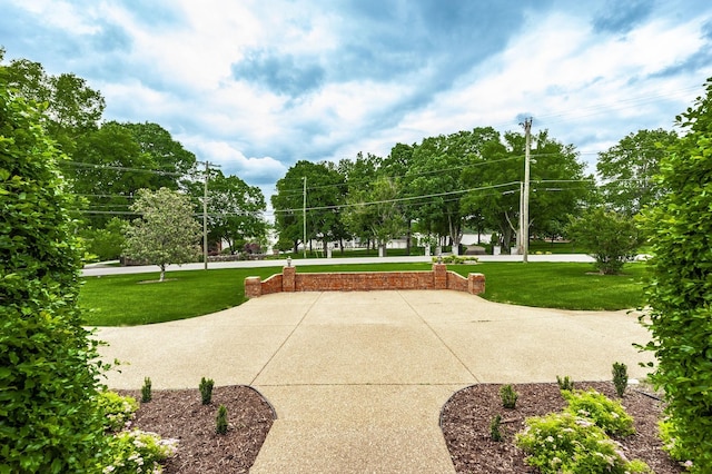 view of community featuring a yard