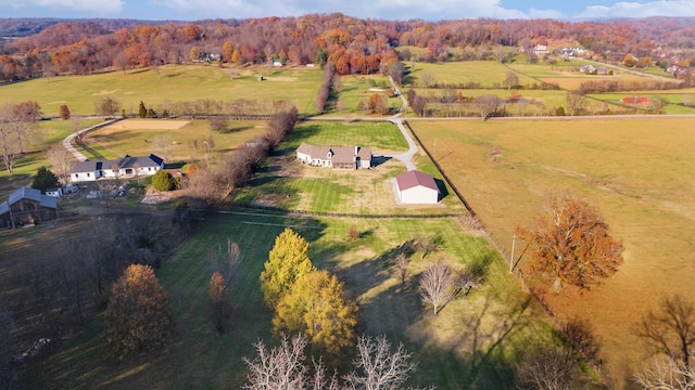 aerial view with a rural view