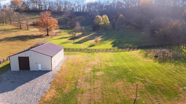 drone / aerial view featuring a rural view