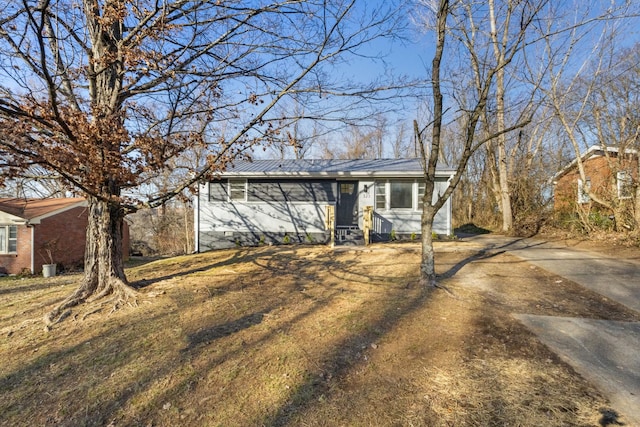 view of single story home