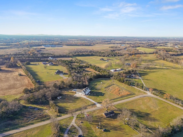 aerial view with a rural view