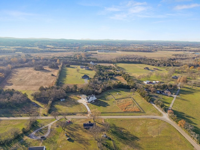 aerial view with a rural view