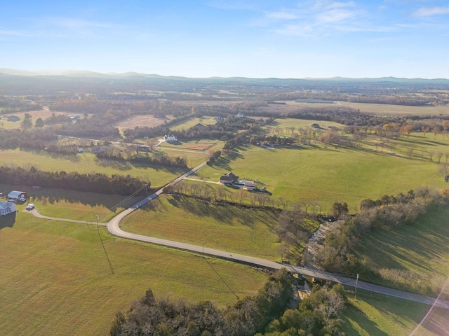 aerial view featuring a rural view