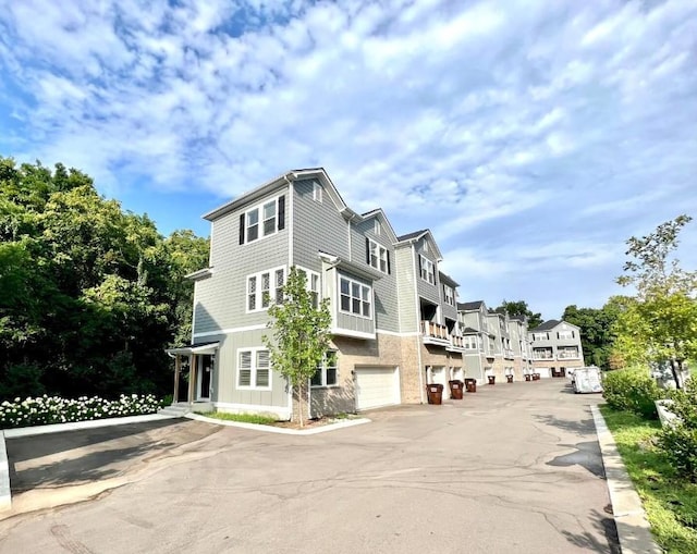 exterior space featuring a garage