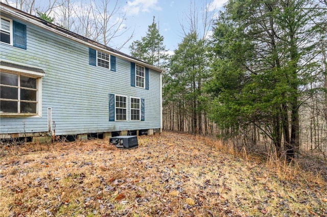 view of home's exterior featuring central AC unit