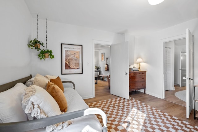 living room with light hardwood / wood-style floors