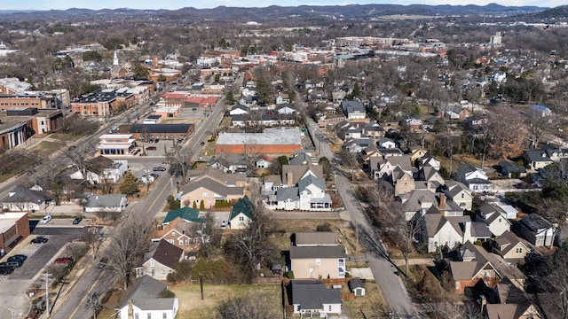 drone / aerial view with a mountain view