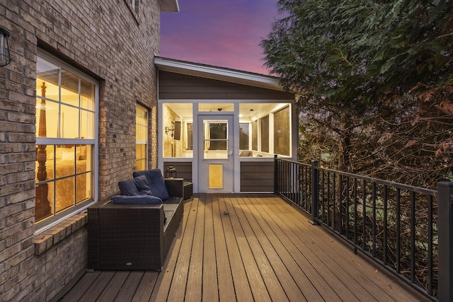 view of deck at dusk