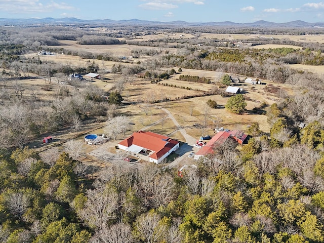 drone / aerial view with a mountain view