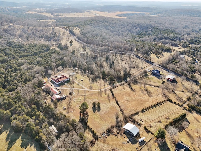 aerial view featuring a rural view