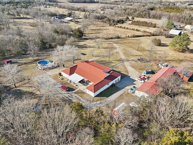 bird's eye view with a rural view