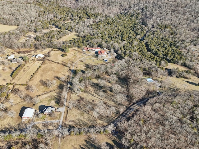 aerial view with a rural view