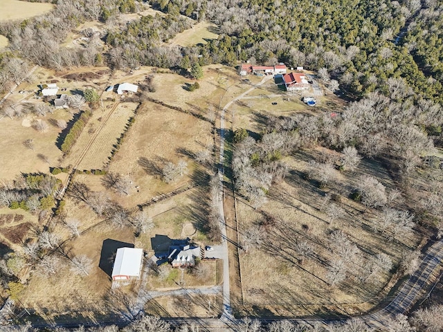 bird's eye view with a rural view